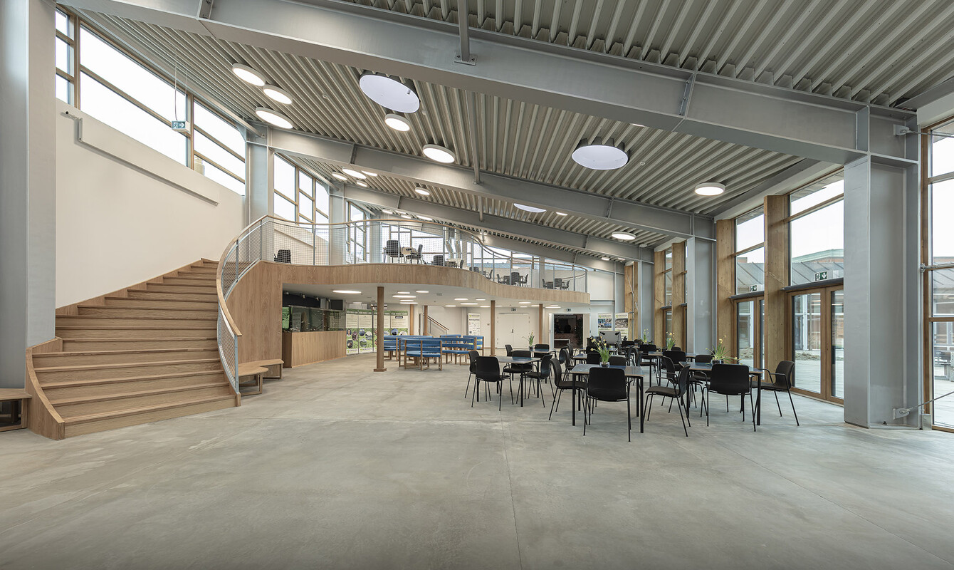 Billede af Nordsøen Forskerparks nye atrium set indefra